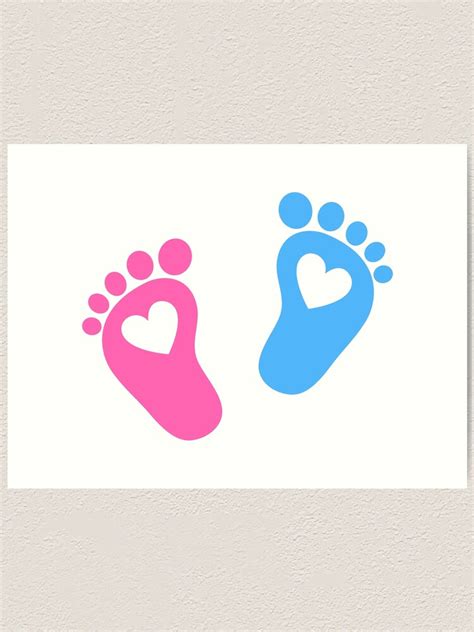 Baby Feet With Hearts Art Print By Boom Art Redbubble