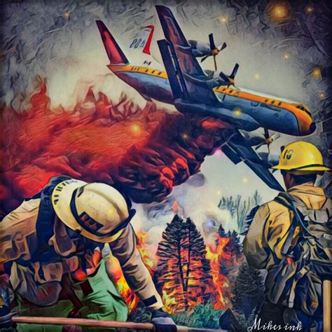 Wildland Firefighter Canvas Art Print 15 Inch Stretched Or Etsy