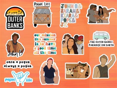 Outer Banks Stickers Netflix Stickers John B Sarah Etsy