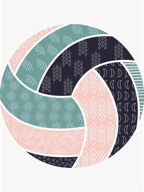 Boho Volleyball Design Sticker By Woggy Doodles Redbubble