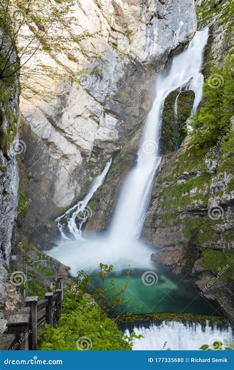 Savica Waterfall In Triglavski National Park Slovenia Stock Photo