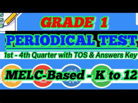 GRADE 1 PERIODICAL TEST 1st 4th QUARTER ALL SUBJECTS MELC
