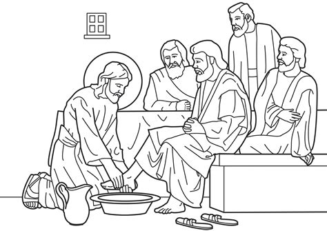 Some of the coloring page names are jesus washing the disciples feet coloring jesus washing the disciples feet coloring, kindness kindness jesus washing feet coloring coloring for kids sunday, jesus washes his disciples feet in miracles of jesus coloring netart, jesus washes disciples feet coloring childrens ministry deals, disciples coloring at colorings to, a simple and holy holy thursday con imgenes pginas para colorear. Pretty nifty! Holy Thursday Lenten Coloring Page. Jesus ...