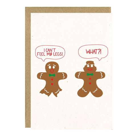 Funny Holiday Card Gingerbread Man Card Funny Christmas Card Etsy