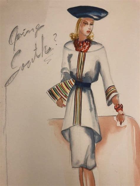 1940s Costume Fashion Drawing Illustration For Film Etsy 1940s