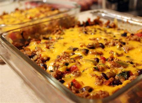 Add the ground beef and brown for about 5 more minutes. Beef Enchilada Casserole Recipe — Dishmaps