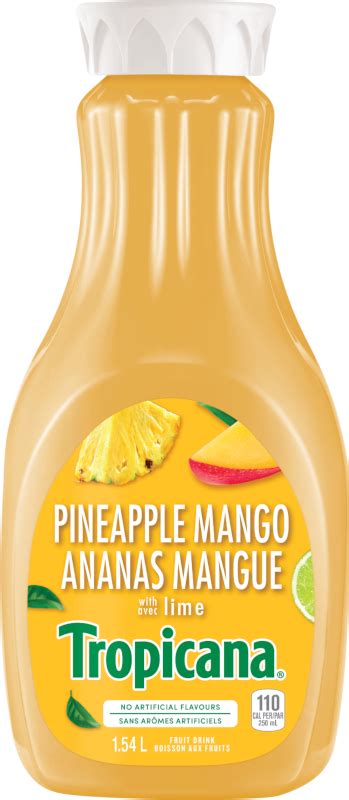 Tropicana Pineapple Mango With A Hint Of Lime Fruit Beverage