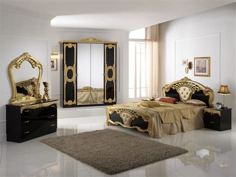 Cristina Italian Blackgold Bedroom Set Cash And Carry Beds