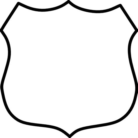 Download Clipart Shield Clip Art Police Badge Outline Vector