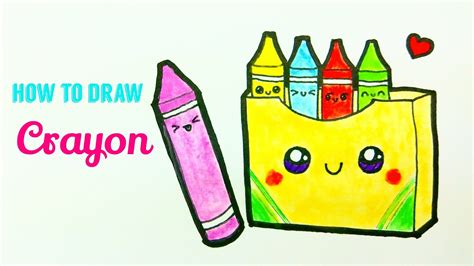 How To Draw Crayons Easy And Cute Crayon Drawing Tutorial For Beginner