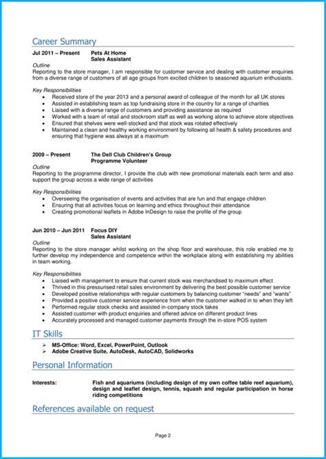 Student Cv Template And Examples School Leaver Graduate