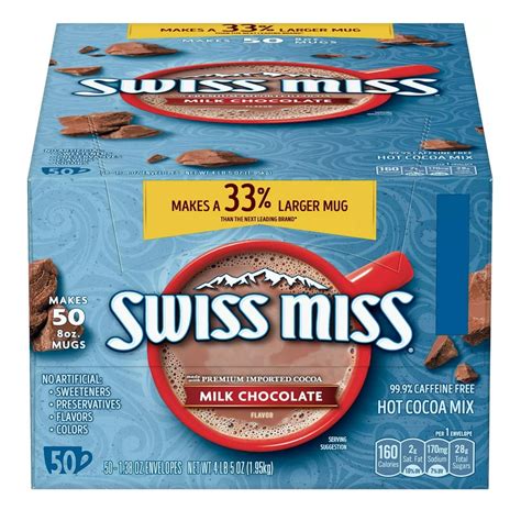 Swiss Miss Milk Chocolate Hot Cocoa Mix Packets 50 Ct