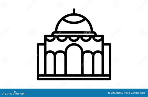 Mosque Icon Mosque Symbol Design Simple Element Vector Image Stock