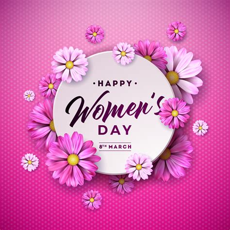 Mars Carte De Voeux Floral Happy Womens Day Art Vectoriel
