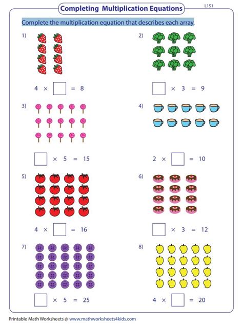 Multiplication Using Pictures Worksheet