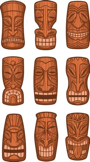 We offer you for free download top of hawaiian totem pole clipart pictures. masks for the totem pole | Tiki totem, Tiki faces, Tiki art