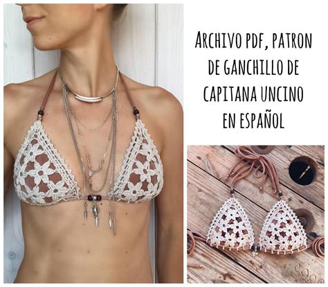 Pdf Patron De Ganchillo Coralia Bikini Parte De Arriba Etsy