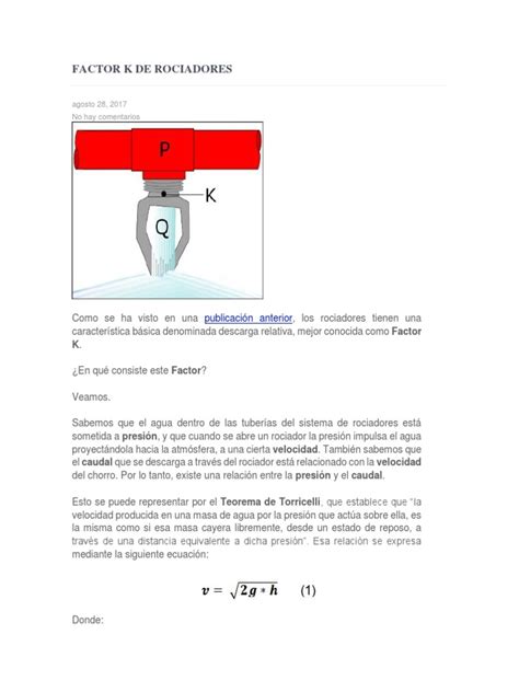 Factor K De Rociadores