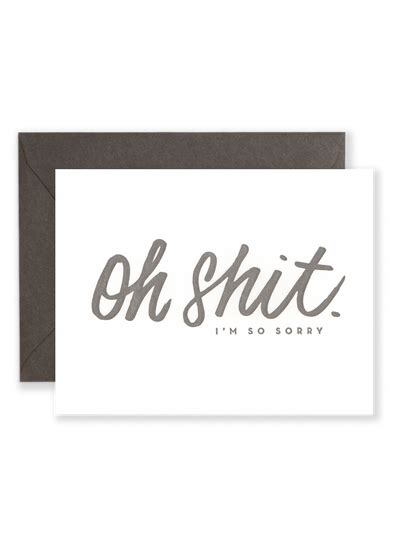 Oh Shit Im So Sorry Greeting Card Lionheart Prints