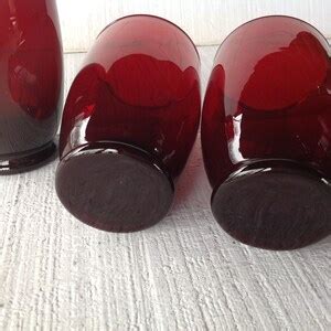 Vintage Baltic Royal Ruby Water Glasses Ruby Red Glasses Etsy