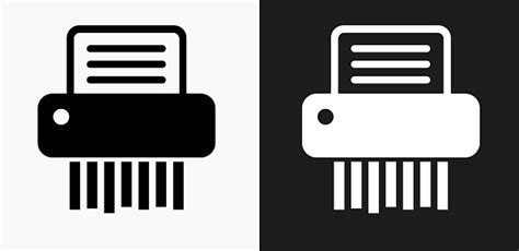 Shredding Paper Icon On Black And White Vector Backgrounds Stock