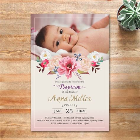 Baptism Invitation Baptism Invite Girls Baptism Invite Etsy Australia