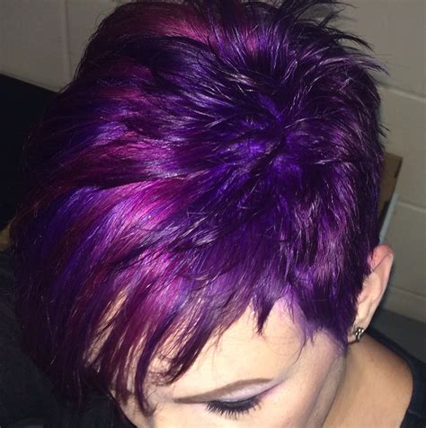 Purple And Pink Short Pixie Hair Short Purple Hair Funky Short Hair