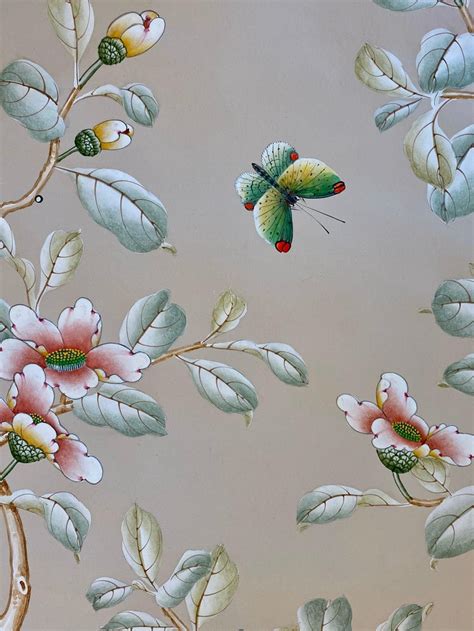 Gracie Handpainted Wallpaper Two Beautiful Panels For Sale At 1stdibs
