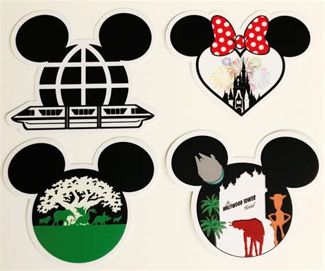Walt Disney World Sticker Collection 4 Stickers 4 Parks 1 Etsy