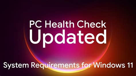 windows 11 pc health check app updated youtube