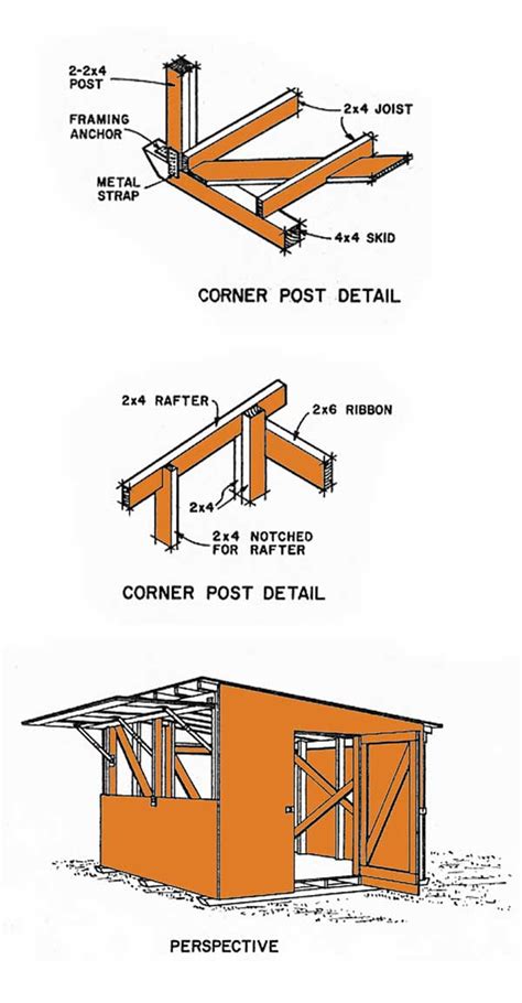 12×12 Lean To Storage Shed Plans Constructing A Lean To Shed