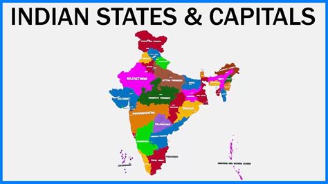 Indian States And Capitals Educational India Map Learning