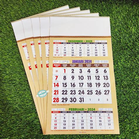 Jual Kalender Angka Banyak Warna Ao727 Kalender Kerja Semi Luxx Full