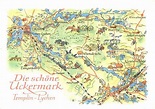 Templin Landkarte Uckermark von Templin bis Lychen Kat. Templin Nr ...