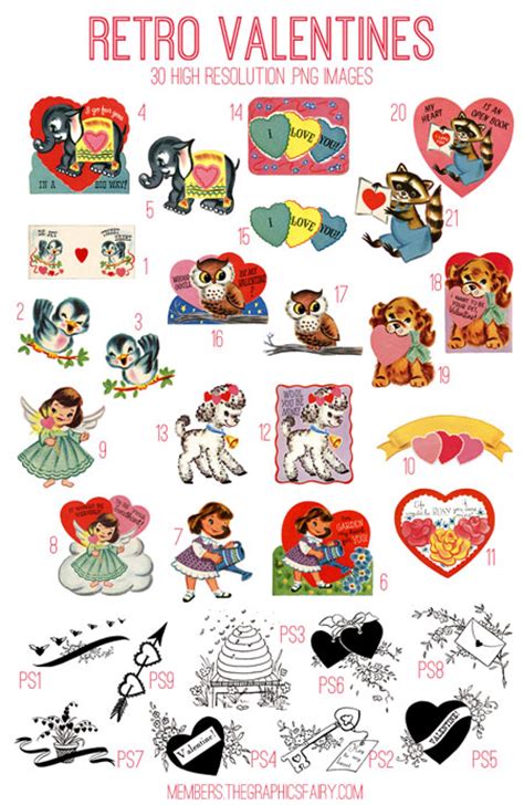 Adorable Retro Valentines Kit Graphics Fairy Premium The Graphics