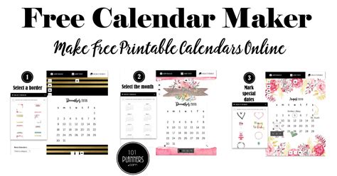 Free Calendar Maker With 101 Custom Calendar Templates