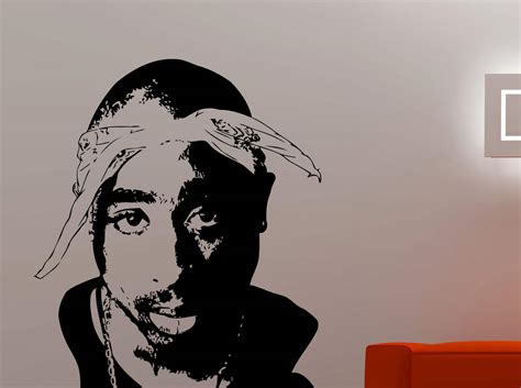 2pac Wall Sticker Tupac Shakur Vinyl Decal Home Interior Etsy