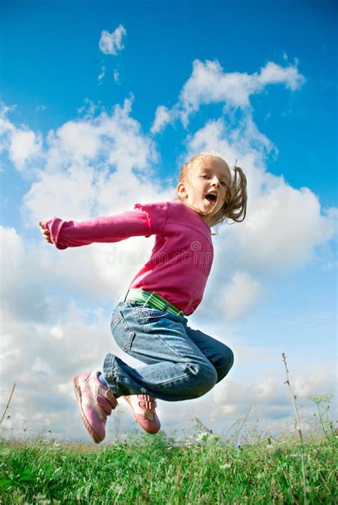 Girl Jumping Stock Image Image Of Jumping Lifestyle 24819501