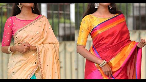 The upright look of the boat neck designs always looks fantastic. 5 Blouse Designs To Match With Your Silk Saree ...