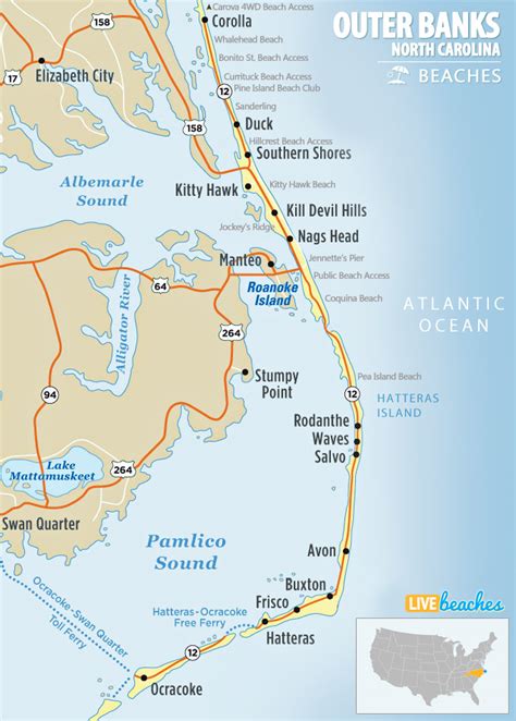North Carolina Coastal Towns Map Ray Leisha