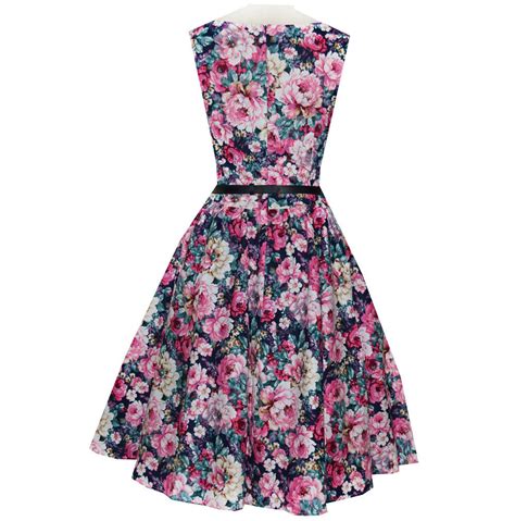 Belted Pink And Blue Floral Vintage Dress Lily And Co