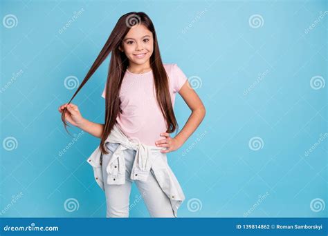 Portrait Of Her She Nice Cute Lovely Trendy Pretty Attractive Cheerful Straight Haired Brunette