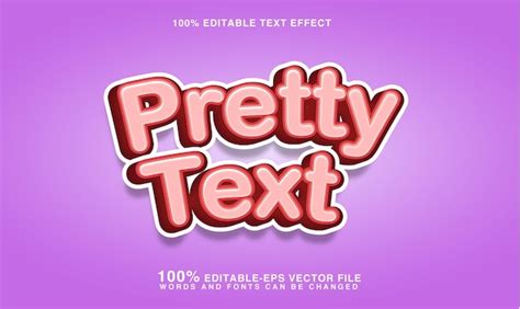 Premium Vector Pretty Text Style Text Effect