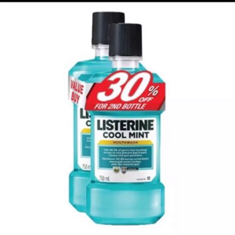 listerine mouthwash cool mint twin pack 750ml x 2 exp 2023 shopee malaysia