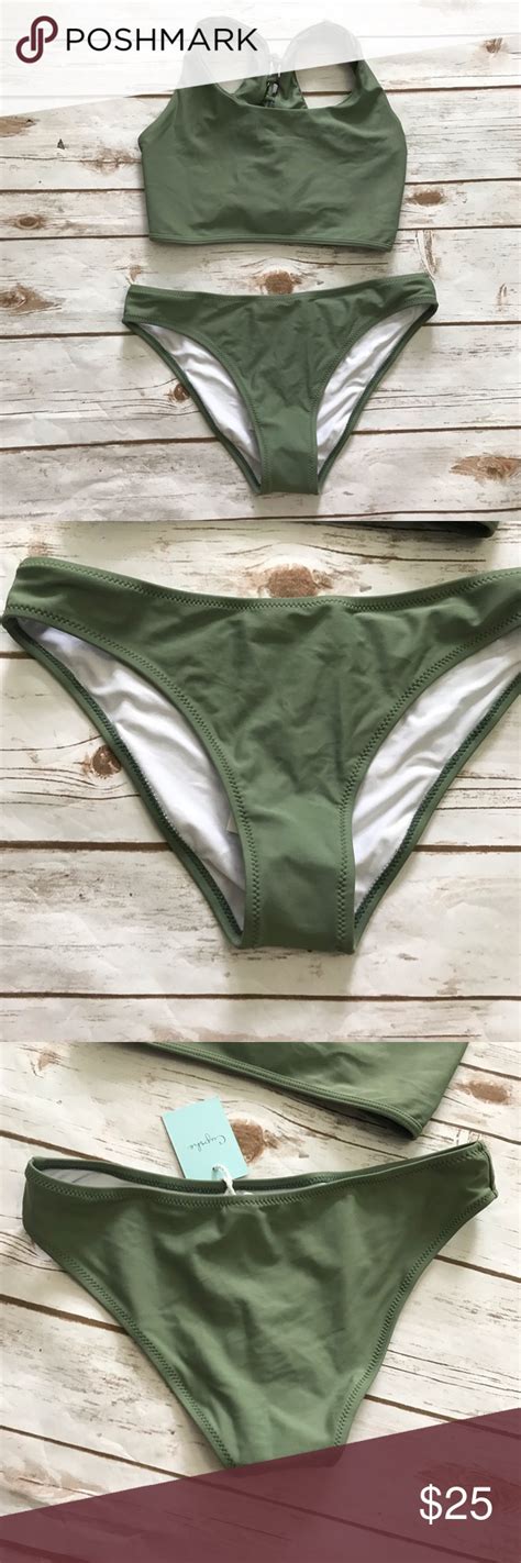 Cupshe Green Bikini Lace Up Top Small Lace Bikini Green Bikini Bikinis