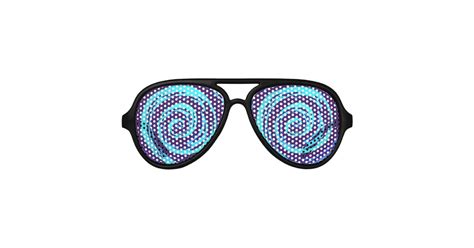 Purple And Blue Hypnotic Swirl Art Aviator Sunglasses Zazzle