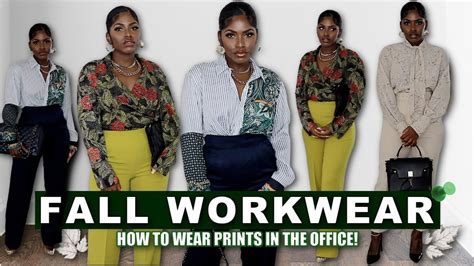 fall workwear look book how to wear prints in the office fun work looks idesign8 youtube