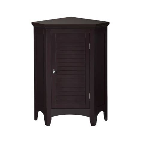 Elegant Home Fashions Wooden Bathroom Stand Corner Floor Storage