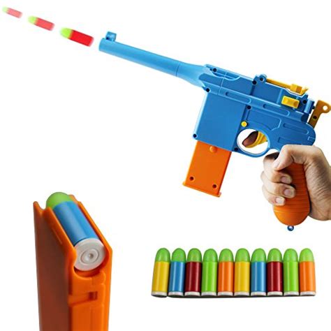 Zhenduo Mauser Pistol Toy Gun With 10 Rubber Soft Bullets Mini Foam