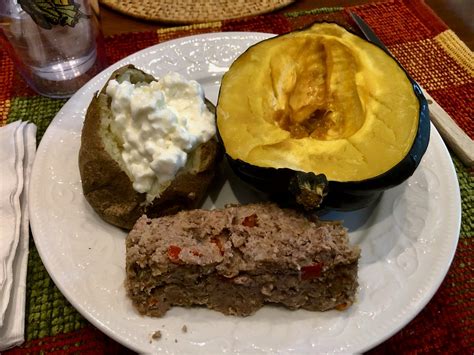 Turkey Meatloaf Baked Potato And Acorn Squash Home Jeff Flickr